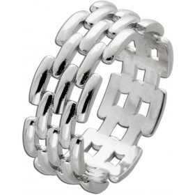 Damenring Silber 925 poliert rhodiniert Ketten Design