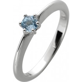 Solitärring Silber 925 wasserblauer Blautopas Edelstein