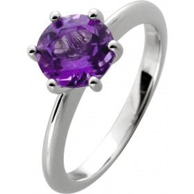 Solitärring Silber 925 lila Amethyst Edelstein 2.0ct.