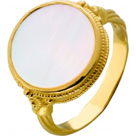 Perlmutt Ring Silber 925 vergoldet pink grün Orient Design