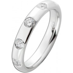 Memoire Ring 0.50ct F VSI Silber 925 Lab Grown Diamanten 