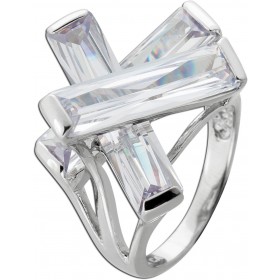 Damenring Silber 925 weiße Zirkonia Steine  