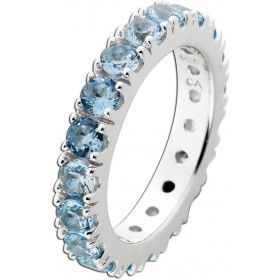 Memoire Alliance Ring Silber 925 hellblaue Zirkonia Steine  