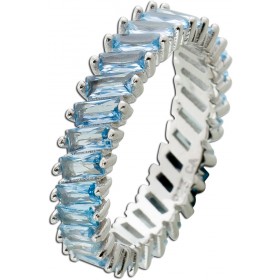Memoire Alliance Ring Silber 925 hellblaue Zirkonia Steine 