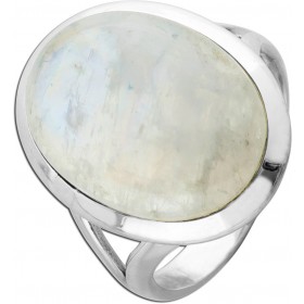 Mondstein Ring Silber 925 Regenbogen Edelstein 10ct
