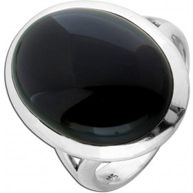 Onyx Ring Silber 925 schwarzer Edelstein 10ct