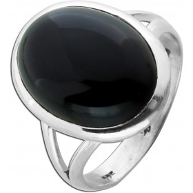 Onyx Ring Silber 925 schwarzer Edelstein 10ct