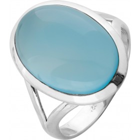 Chalzedon Ring Silber 925 himmelblauer Edelstein 15ct