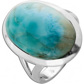 Larimar Ring Silber 925 himmelblauer Edelstein 10ct