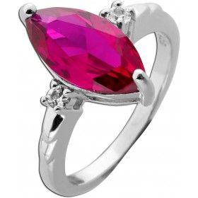 Rubin Ring Silber 925 roter Labor Edelstein weiße Lab Grown Saphir Edelsteine