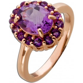 Amethyst Ring Silber 925 Rosegold vergoldet lila Edelsteine 3.1ct