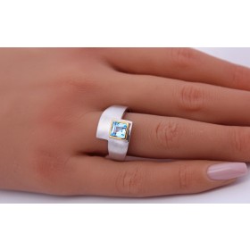 Blautopas Ring Silber 925 nat Sky Bluetopas Edelstein 1.32ct