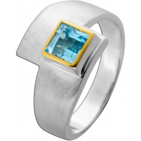 Blautopas Ring Silber 925 nat Sky Bluetopas Edelstein 1.32ct