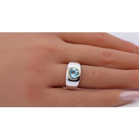 Blautopas Ring Silber 925 nat Sky Bluetopas Edelstein 2.35ct
