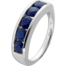 Saphir Memoire Ring Silber 925 nachtblaue Saphir Edelsteine 3ct