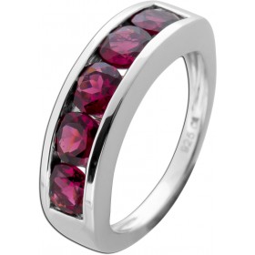 Rhodolit Memoire Ring Silber 925 nat Rhodolit Edelsteine 3ct