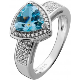 Blautopas Ring Silber 925 nat. Sky Blue Topas 1.75ct nat. Zirkone
