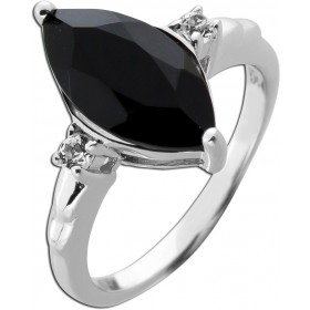 Onyx Ring Silber 925 Natur Onyx 2.14ct weiße nat. Topase