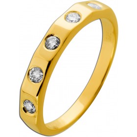 Brillant Ring Silber 925 vergoldet Lab Grown Diamanten 0.50ct