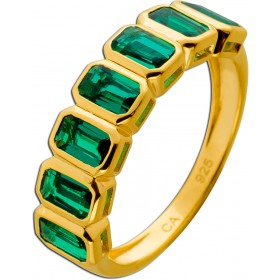 Smaragd Ring Silber 925 vergoldet Lab Grown Samaragde 1.8ct 