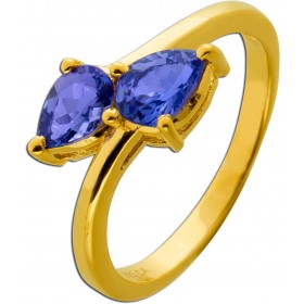 Tansanit Ring Silber vergoldet Nat. Tansanite 1.50ct