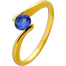 Tansanit Ring Silber vergoldet blauer Natur Tansanit 0.50ct