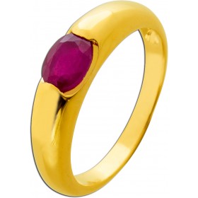 Rubin Ring Silber 925 vergoldet nat. Rubin behandelt 1.2ct