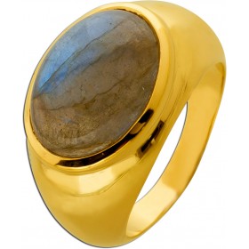 Labradorit Ring Silber 925 vergoldet gold grüner Natur Labradorit 9.7ct