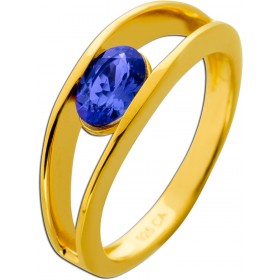 Tansanit Ring Silber vergoldet blauer Natur Tansanit 0.80ct