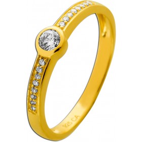 Diamant Ring Silber vergoldet Lab Grown Diamonds 0.30ct