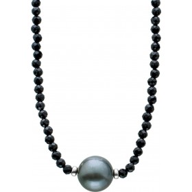 Spinell Collier schwarze Natur Edelsteine Tahitiperle Silber 925 