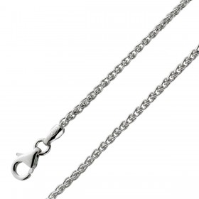 Zopfkette 2.0mm Spiga Kette Silber 925 rhodiniert