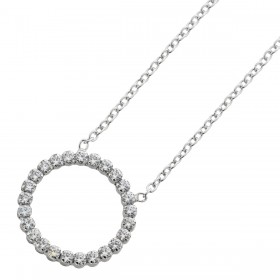 Halskette Anhänger Silber 925 weisse Zirkonia Steine
