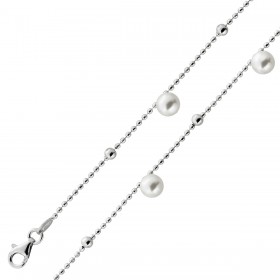 Perlenkette Silber 925 synthetische Perlen