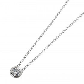 Ankerkette Anhänger Silber 925 weißer Solitär Zirkonia
