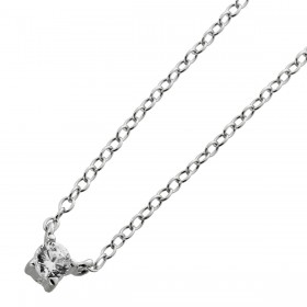 Halskette Silber 925 weißer Solitär Zirkonia Stein