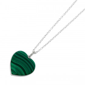 Malachit Topas Herzkette Silber 925 natürliche Edelsteine