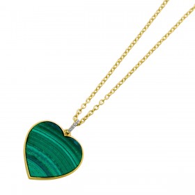 Malachit Topas Herzkette Silber vergoldet natürliche Edelsteine