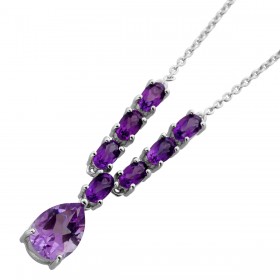 Amethyst Kette Silber 925 nat. brasilianischer Amethyst afrikanische Amethyste