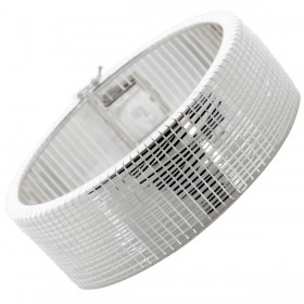 Armreif Silber 925 gemustert poliert rhodiniert 