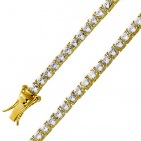 Tennisarmband Silber 925 Gelbgold vergoldet weiße Zirkonia 
