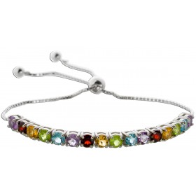 Peridot Bolo Armband Silber 925 Blautopas Citrin Granat 