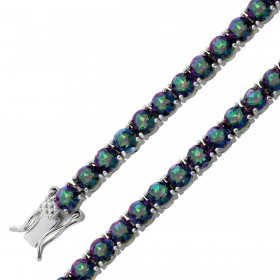 Topas Tennisarmband Silber 925 lila grüne Mystic Edelsteine