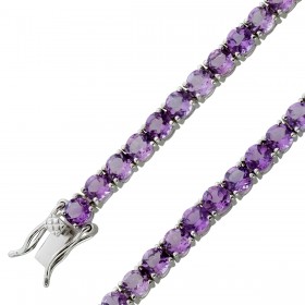 Amethyst Tennisarmband Silber 925 lila Edelsteine