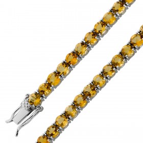 Citrin Tennisarmband Silber 925 gelbe Edelsteine