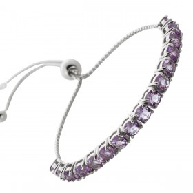 Amethyst Bolo Armband Silber 925 lila Edelsteine 