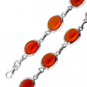 Carneol Armband Silber 925 orange rote Edelsteine 27.5ct
