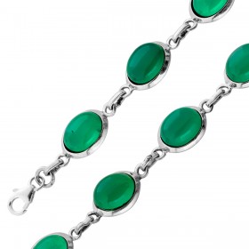 Aventurin Armband Silber 925 grüne Edelsteine 25ct