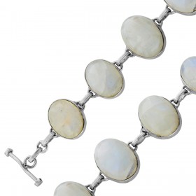 Mondstein Armband Silber 925 Regenbogen Edelsteine 50ct