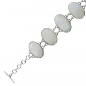 Mondstein Armband Silber 925 Regenbogen Edelsteine 85ct